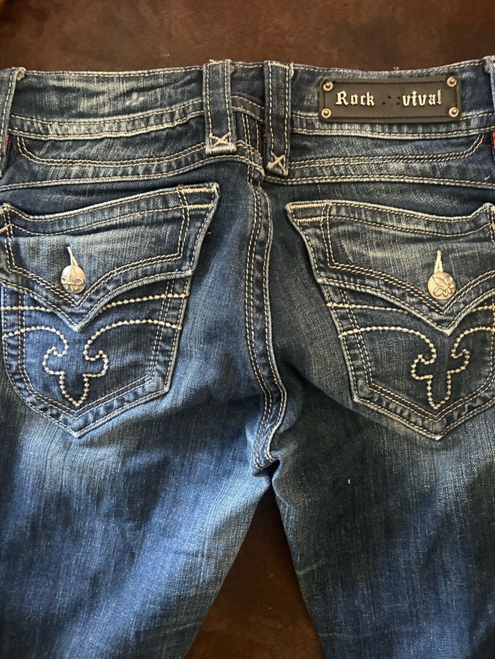 Rock Revival Women's Indigo Bootcut Jeans with Embroidered Back Pockets